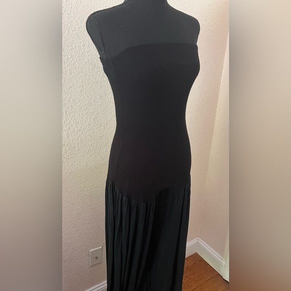 Ioanna Kourbela Black Strapless Wide Leg One Piece Jumpsuit Size Small - Picture 3 of 15